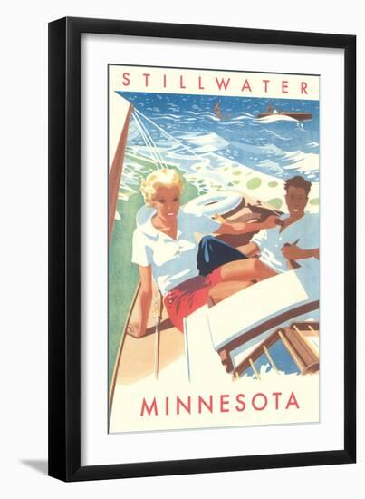 Couple Sailing, Stillwater, Minnesota-null-Framed Art Print