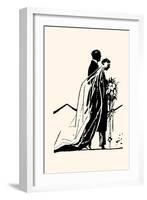 Couple Side by Side Moving Toward a Wedding Ceremony-Maxfield Parrish-Framed Art Print