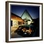 Couple Sitting in Car Preparing to Bowl at Pyramid Room Bowling Alley, Covina, CA, 1958-Ralph Crane-Framed Photographic Print