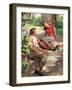 Couple Sitting on Steps-null-Framed Giclee Print