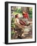 Couple Sitting on Steps-null-Framed Giclee Print