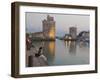 Couple Sitting on the Harbour-Side at La Rochelle, Charente-Maritime, France, Europe-Stuart Hazel-Framed Photographic Print