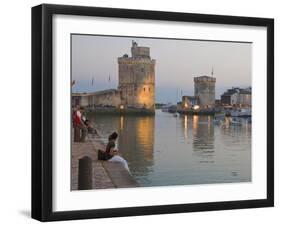 Couple Sitting on the Harbour-Side at La Rochelle, Charente-Maritime, France, Europe-Stuart Hazel-Framed Photographic Print
