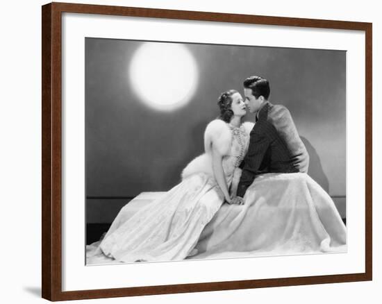 Couple Sitting Together in Love-null-Framed Photo