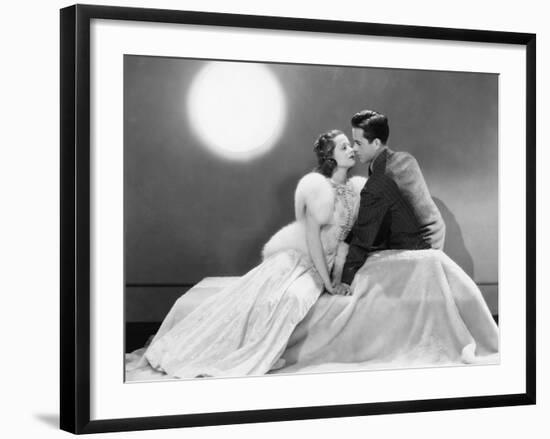 Couple Sitting Together in Love-null-Framed Photo