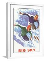 Couple Skiing, Big Sky, Montana-null-Framed Art Print