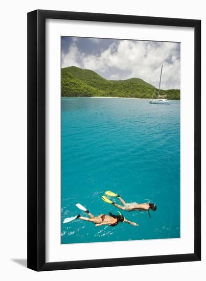 Couple Snorkeling in Hawksnest Bay at St. John Island-Macduff Everton-Framed Photographic Print