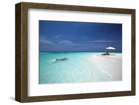 Couple Snorkelling in Maldives, Indian Ocean, Asia-Sakis Papadopoulos-Framed Photographic Print