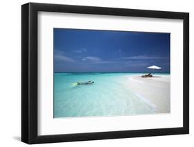 Couple Snorkelling in Maldives, Indian Ocean, Asia-Sakis Papadopoulos-Framed Photographic Print