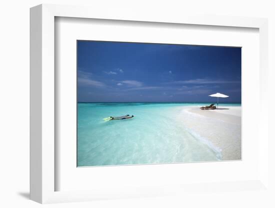 Couple Snorkelling in Maldives, Indian Ocean, Asia-Sakis Papadopoulos-Framed Photographic Print