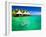 Couple Snorkling in Tropical Lagoon with over Water Bungalows-Martin Valigursky-Framed Photographic Print