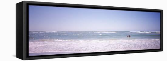 Couple Standing in Water on the Beach, Gulf of Mexico, Florida, USA-null-Framed Stretched Canvas