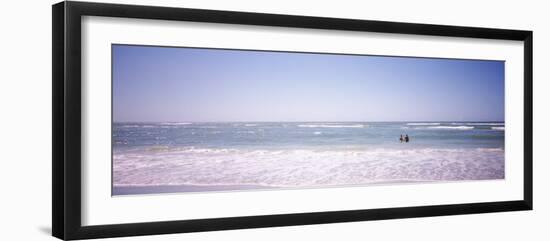 Couple Standing in Water on the Beach, Gulf of Mexico, Florida, USA-null-Framed Premium Photographic Print