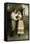 Couple Standing next to Horse-null-Framed Stretched Canvas