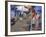 Couple Standing Outside Blue Painted Residential Haveli, Old City, Jodhpur, Rajasthan State, India-Eitan Simanor-Framed Photographic Print