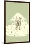 Couple Strolling on Cloud with Musical Notes-null-Framed Giclee Print
