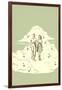 Couple Strolling on Cloud with Musical Notes-null-Framed Giclee Print