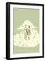 Couple Strolling on Cloud with Musical Notes-null-Framed Giclee Print