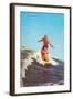 Couple Surfing-null-Framed Art Print