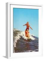 Couple Surfing-null-Framed Art Print