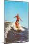 Couple Surfing-null-Mounted Art Print