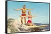 Couple Surfing-null-Framed Stretched Canvas