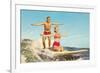 Couple Surfing-null-Framed Premium Giclee Print