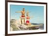 Couple Surfing-null-Framed Premium Giclee Print