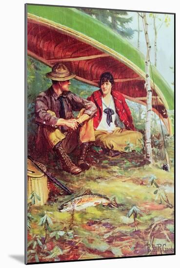 Couple Taking Shelter from the Rain under a Boat-Philip Russell Goodwin-Mounted Giclee Print