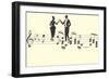 Couple Toasting on Musical Staff-null-Framed Art Print