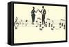 Couple Toasting on Musical Staff-null-Framed Stretched Canvas