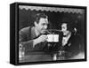 Couple Toasting with Mugs-null-Framed Stretched Canvas