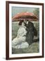 Couple under Giant Poison Mushroom-null-Framed Art Print