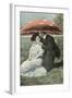 Couple under Giant Poison Mushroom-null-Framed Art Print