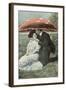 Couple under Giant Poison Mushroom-null-Framed Art Print