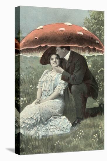Couple under Giant Poison Mushroom-null-Stretched Canvas