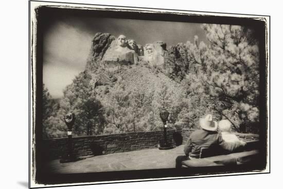 Couple viewing Mt Rushmore, South Dakota, USA-Theo Westenberger-Mounted Art Print