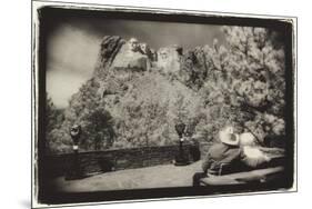 Couple viewing Mt Rushmore, South Dakota, USA-Theo Westenberger-Mounted Art Print