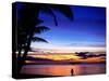 Couple Walking Along Beach at Sunset, Fiji-Peter Hendrie-Stretched Canvas