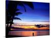 Couple Walking Along Beach at Sunset, Fiji-Peter Hendrie-Stretched Canvas