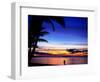 Couple Walking Along Beach at Sunset, Fiji-Peter Hendrie-Framed Photographic Print