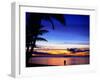 Couple Walking Along Beach at Sunset, Fiji-Peter Hendrie-Framed Photographic Print