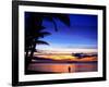 Couple Walking Along Beach at Sunset, Fiji-Peter Hendrie-Framed Photographic Print