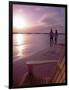 Couple Walking Along Beach at Sunset, Nassau, Bahamas, Caribbean-Greg Johnston-Framed Photographic Print