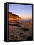 Couple Walking Down Henry's Beach, Santa Barbara, California-Savanah Stewart-Framed Stretched Canvas