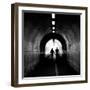 Couple walking into the light, York tunnel, York, England-Karen Deakin-Framed Photographic Print