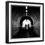 Couple walking into the light, York tunnel, York, England-Karen Deakin-Framed Photographic Print