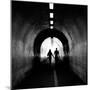 Couple walking into the light, York tunnel, York, England-Karen Deakin-Mounted Photographic Print