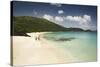 Couple Walking on a Beach on a Tropical Lagoon-Macduff Everton-Stretched Canvas