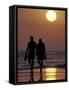 Couple Walking on Beach at Sunset, Sarasota, Florida, USA-Maresa Pryor-Framed Stretched Canvas